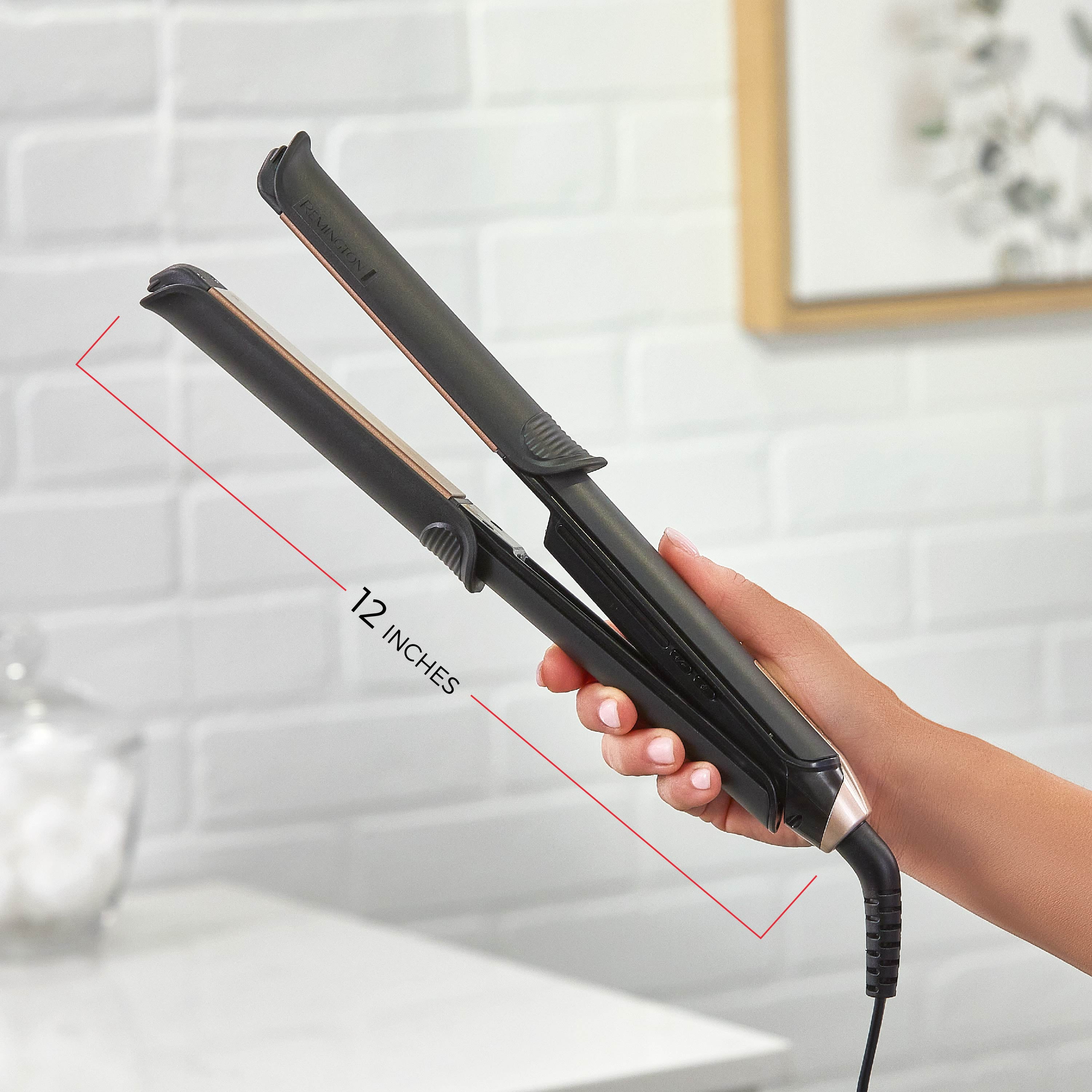 REMINGTON FlexiStyle Multi Styler Curling Iron and Hair Straightener 2-in-1 Black Gold