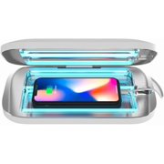Pro UV Smart Phone Sanitizer & Universal Cell Phone Charger Box | Patented & Clinically Proven 360-Degree UV-C Disinfection | Disinfects and Charges All Phones (White)