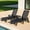 Black, variant on Domi Outdoor Patio Chaise Lounge Chair, HDPE Pool Lounger with Adjustable Reclining Backrest for Poolside, Backyard & Sunbathing, Gray