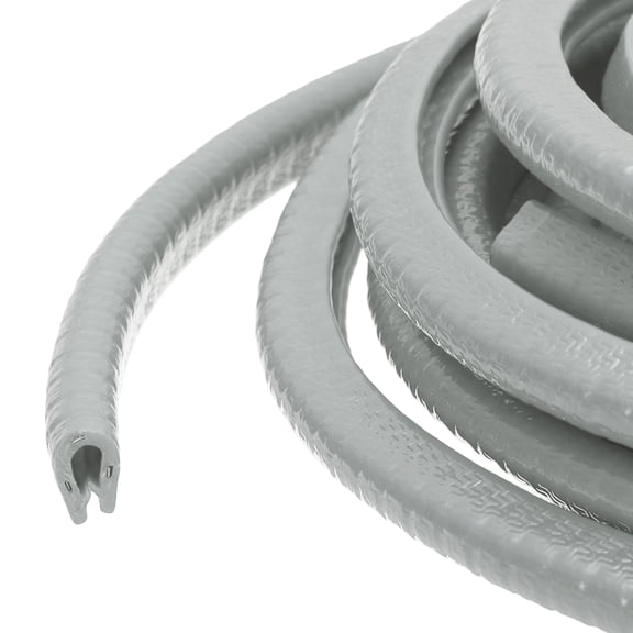 Uxcell Rubber Edge Trim Guard 19.7 ft x 0.31 inch x 0.24 inch U Channel Edge Protector Seal Strip with Metal Clips Gray