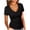 *Black, variant on Women's V-Neck Short Sleeve T-Shirt , Ladies' Form Fitted Stretchy Top , Slim Fit Casual Tee For Women,White,S-2XL