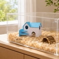 thumbnail image 7 of Small Animal Hideout Wooden Hamster House, Small Animal Hideout with Climbing Ladder Exercise Toys Luxury Two Layers Hut for Chinchilla, Rat, Mice Pink, 7 of 7