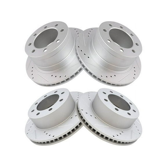 Brake Rotor Set 4 Piece - Compatible with 2003 - 2008 Dodge Ram 3500 2004 2005 2006 2007