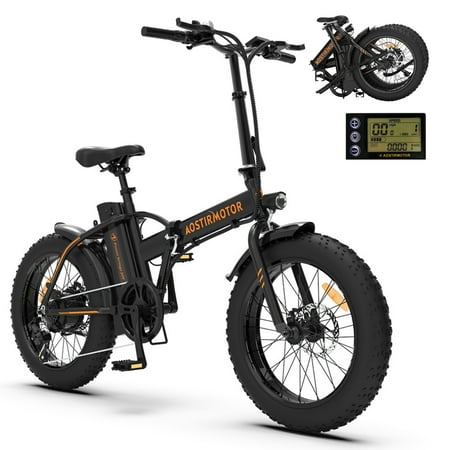 500W Folding Electric Bike for Adults,36V 13Ah Lithium Removable Battery,20 inch Fat Tire Electric Mountain Bike,Large LCD Display,Foldable Electric Bicycle Long Range 28+ Miles 7-Speed E-Bike