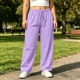 thumbnail image 5 of MYAOYINo Boundaries Womens Wide Leg Sweatpants Elastic Drawstring Waist Casual Lounge Pants, 5 of 8
