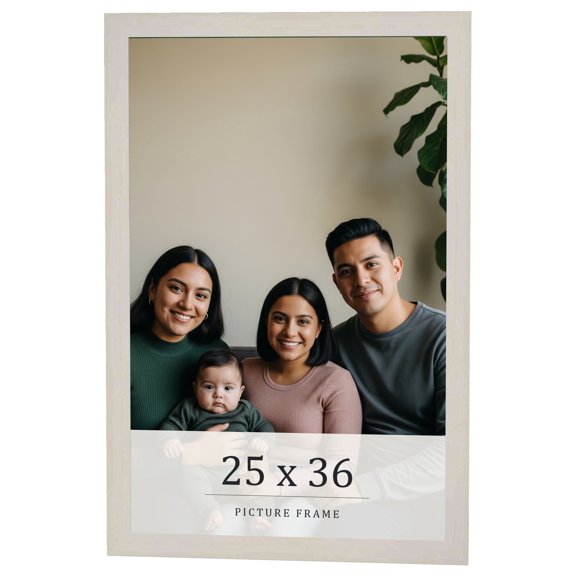 25x36 Frame White Wheat Solid Wood Picture Frame | Moulding Width 0.75 Inches | Interior Depth 0.5
