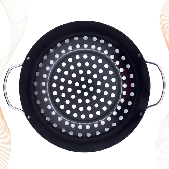 FUTUREORYY Grill Pan for Indoor Cooking Barbecue Plate Black Non-stick for Home Use 1Pcs