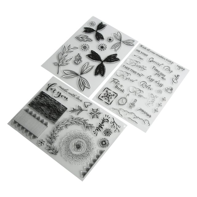 Sellos transparentes, sellos transparentes para hacer tarjetas, juego de sellos de goma, uso conveniente