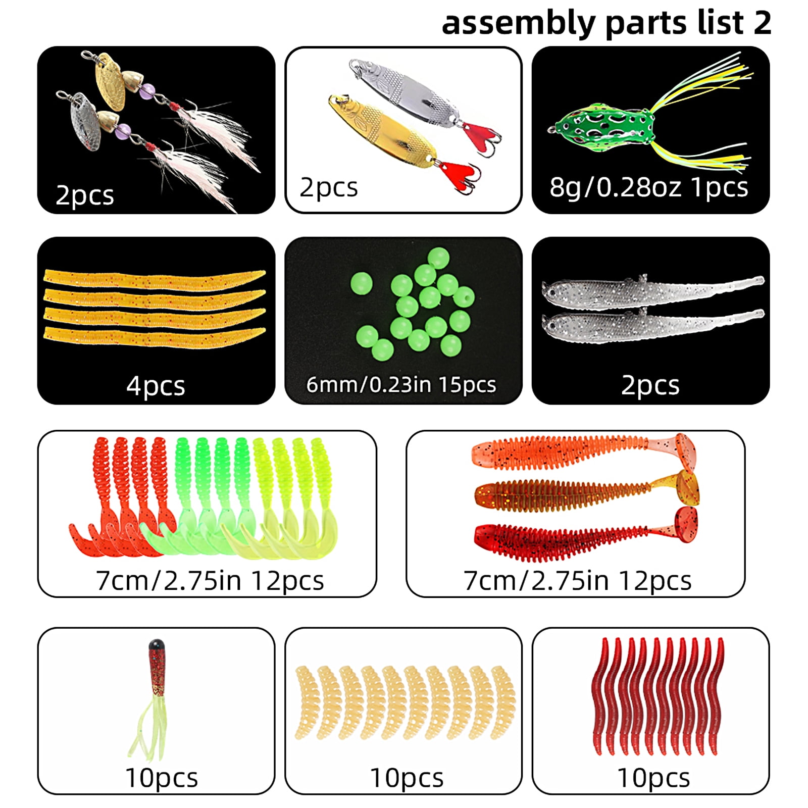 Eccomum 327 PCS Fishing Lures, Fishing Tackle Box with Tackle Included, Crankbaits, Hooks, Weights, Other Accessories, Fishing Lure Bait Gear Equipment Kit for Me Freshwater Bass