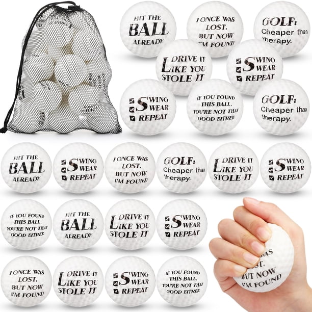 Pelota antiestrés HyDren Funny para minigolf, espuma, 6 cm, 24 unidades, color blanco