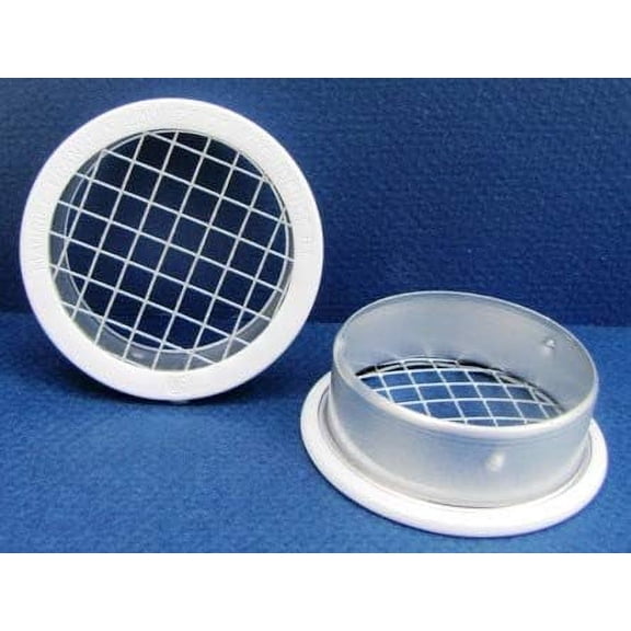 Round Open Screen Vent w 1/4" mesh - White - Package of 6