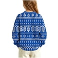 thumbnail image 4 of BLVB Kids Ugly Christmas Sweater Girls Boys Holiday Pullover Crewneck Long Sleeve Tops Knitwear for Aged 5-15 Years(Blue-02,5-6 Years), 4 of 7