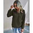 thumbnail image 3 of FUNING  Women's Casual Long Sleeve Lapel Zipper Sweatshirt Drawstring Loose Pullover Tops, 3 of 7