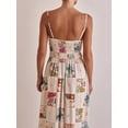 thumbnail image 5 of Men's Smocked Square Neck Cami Dress 100% Polyester Ruched Sleeveless Lightweight Day to Night Casual Everyday Wear, 5 of 8