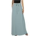 thumbnail image 2 of Pleated Midi Skirts for Women with Pockets, Elastic High Waisted Skirt Reg & Plus Size Womens Summer Skirts Trendy 2024 Ladies Dresses Flowy Boho Dress With Pockets, 2 of 7