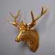 thumbnail image 3 of Elegante estatua de ciervo con tres astas, escultura decorativa para pared, ideal para la sala de estar. dorado, 3 of 8
