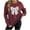 Wine, variant on Karight Women's Casual Crew Neck Sweaters Pullover Embroidery Lace Butterfly Sweater Comfortable Long Sleeve Top