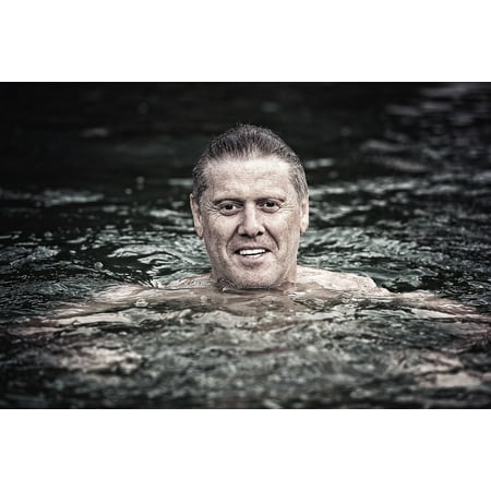11 Man Water Station - Laminated Poster Human Person Water Man Wet Male Swim Cooling Poster Print 11 x 17