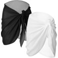thumbnail image 1 of 2 Piezas Pareo Encubrimientos para Mujer Traje de Baño Envoltura Traje de Baño Falda Playa Bikini Cubrir Traje de Baño Gasa Sincero Electrónica, 1 of 5