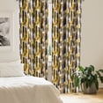 thumbnail image 2 of Ambesonne Modern Curtains, Grunge Art Brushstrokes, Pair of 28"x84", Earth Yellow Black, 2 of 5