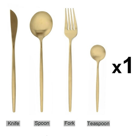 

Gold Cutlery Set Stainless Steel Flatware Set Golden Knives Fork Spoon Black Cutlery Set Kitchen Tableware Dinnerware Set