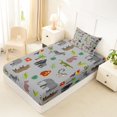 thumbnail image 5 of Manfei Wildlife Animal Twin Sheets, Cartoon Elephant Zbera Bedding, Gray, 3-Piece, 1 Flat Sheet, 1 Fitted Sheet and 1 Pillowcase, 5 of 6