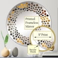 thumbnail image 3 of Designart "Rugged Concrete Illusion Art III" Brick Polka Dot Round Wall Mirror - Oval Printed Decorative Mirror - Multiple Color Options, 3 of 5