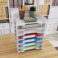 thumbnail image 3 of Desktop File Paper Organizer, Office Paper Letter Tray A4 Paper Holder Document Storage Rack for Home, Office, Study - 7 Tier, 3 of 5