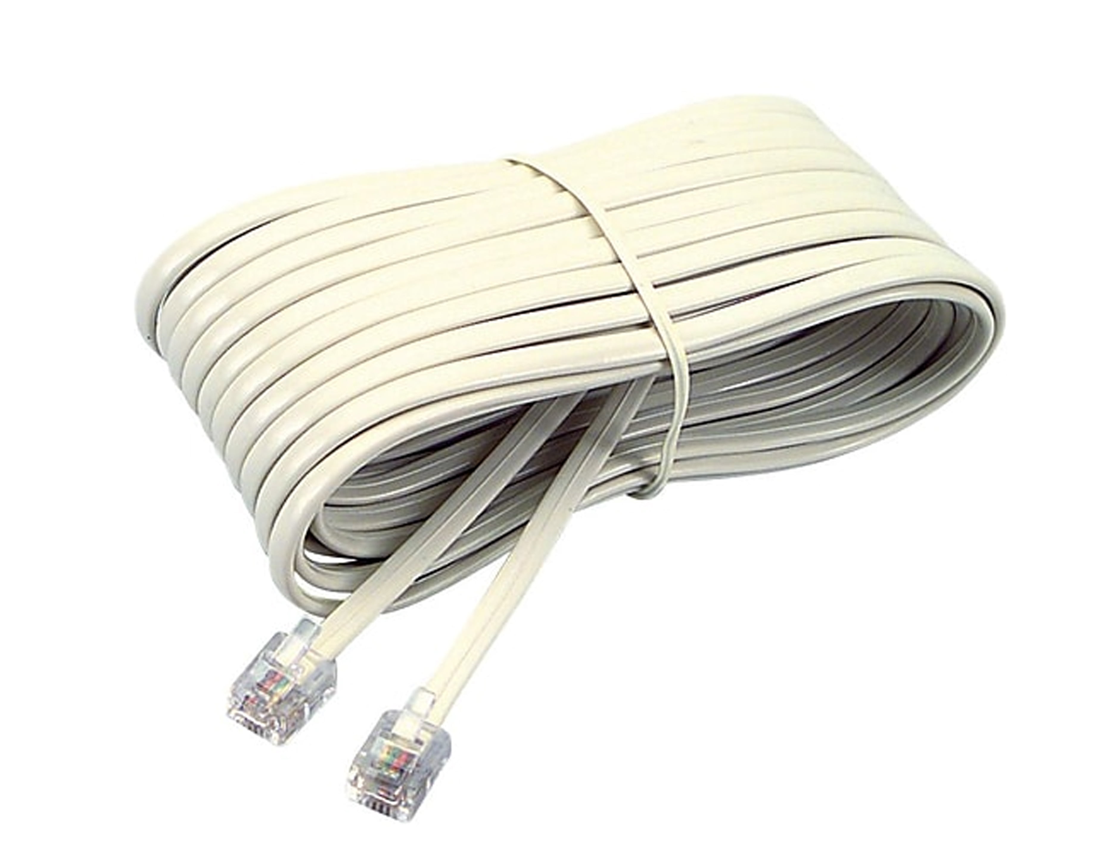 25 Feet Ivory Phone Telephone Extension Cord Cable Wire with Standard