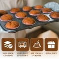 thumbnail image 4 of Godance Baking Pans Set, 7-Piece Nonstick Bakeware Sheets Set, Including Cookie Sheet, Deep Roaster Pan, Square Pan, Loaf Pan, Muffin Pan, Carbon Steel Baking Set, Oven Pans for Cooking (Dark Gray), 4 of 8