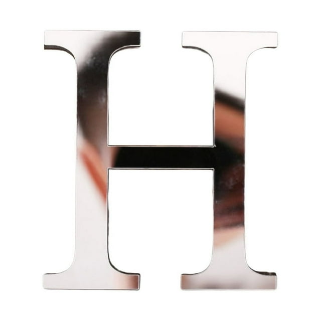 2Pcs Letter Ornament Waterproof Removable Silver-plated 3D Mirror Surface Acrylic Decal for Wedding