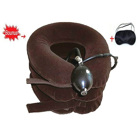 Inflatable Neck Traction Cervical Neck Traction Device, Adjustable Neck Pillow and Brace for Neck Head & Shoulder Pain Relief Plus Free Bonus Sleep