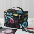 thumbnail image 4 of JeashCHAT Makeup Bag Portable Cosmetic Bag for Women Girls, Large Capacity Travel Makeup Case Organizer Makeup Accessories Exquisite Toiletry Bag with Handle and Divider, 4 of 4