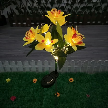 

Ydsxlp on Sale Solar Lily//Orchid Lamp Outdoor Garden Patio Lamp ABS for Indoor Or Outdoor Decoration Beautiful Suitable for Outdoor People