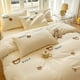 thumbnail image 5 of Lindo juego de cama de oso para niñas, funda de edredón de algodón lavado coreano, edredón bordado, juego de sábanas ajustables tamaño Queen y King, 5 of 6