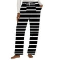 thumbnail image 5 of AINIYS Women's Casual Pajamas Pants Fleece Soft Fall Winter Warm Pjs Pants Drawstring Stripe Sleep Pants with Pockets Black Pajamas for Women _w L, 5 of 8
