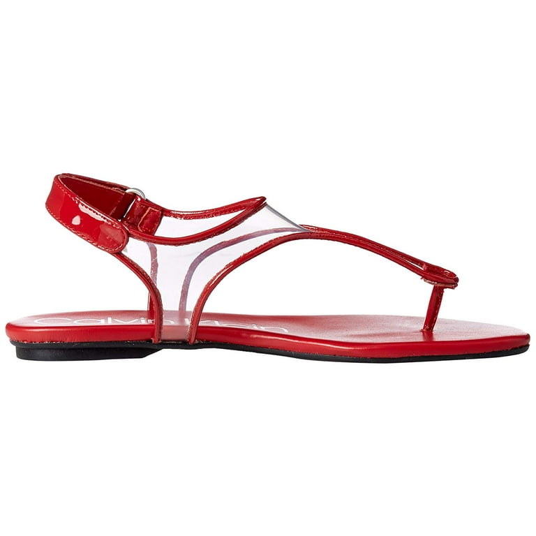 Calvin Klein Women s Shilo Sandal Crimson Red Size 6.0 Walmart