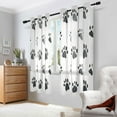 thumbnail image 2 of Yayeee Window Curtains Light Filtering 63"x42" Grommet Panel Pair Home Living Room Decor, Black Cartoon Cat Paw, 2 of 7