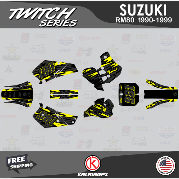 Kalair GFX Graphics Kit for Suzuki RM80 (1990-1999) Twitch Series