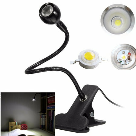 USB LED Reading Lamp, Flexible Gooseneck - Clip Mount On Bed Desk For Reading Studying or