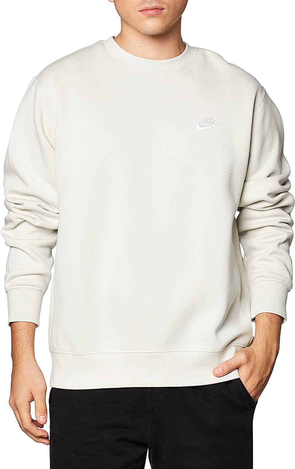 nsw club fleece crewneck light dew white