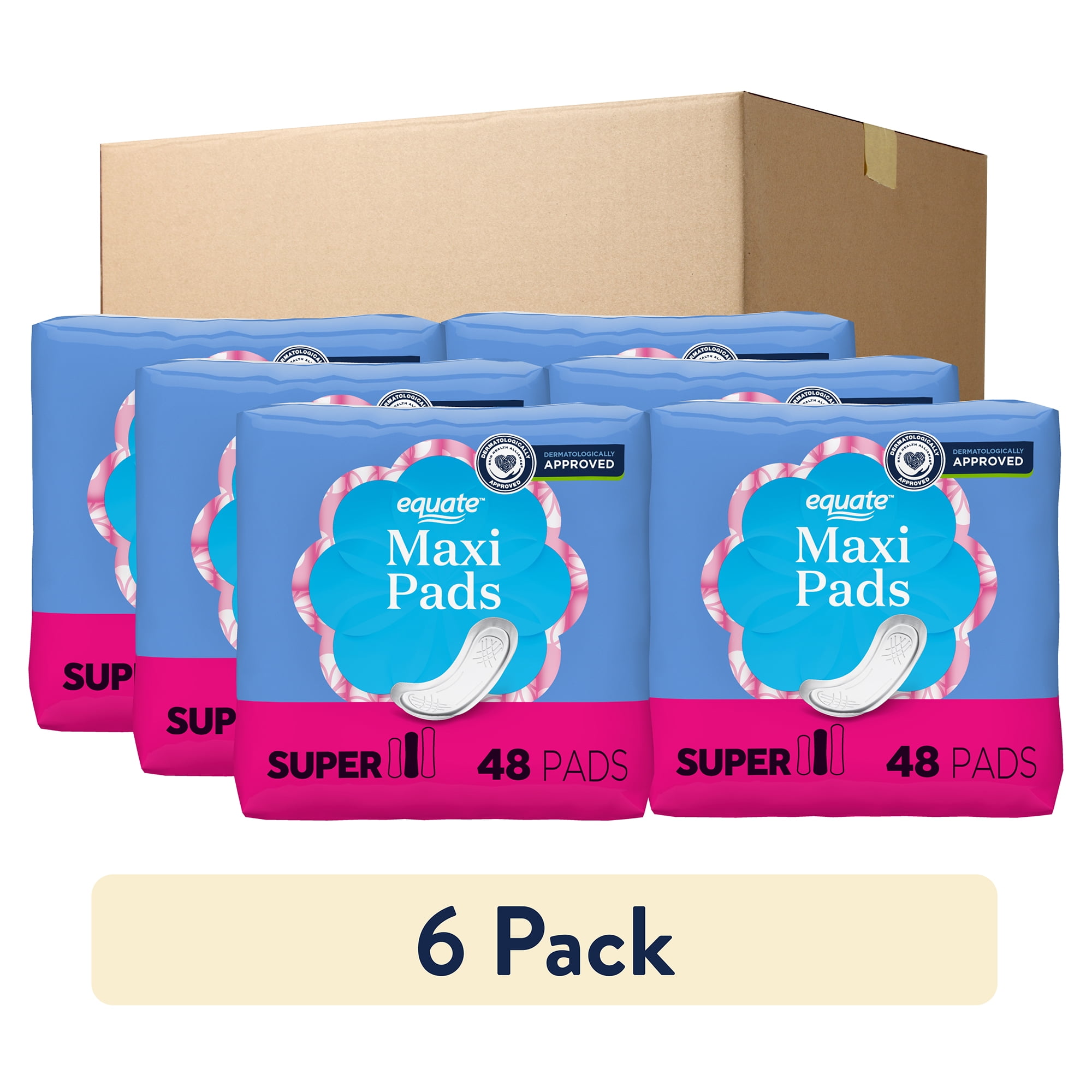 Equate Multi Channel Maxi Pads, Super, Unscented, Compare to Stayfree™ Maxi (288 Count)
