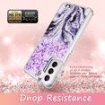 thumbnail image 6 of Samsung Galaxy S21 FE Phone Case, Rosebono Hybrid Bling Glitter Sparkle Epoxy Graphic Marble Colorful Silicone Skin Cover Armor Case for Samsung Galaxy S21 FE (Purple), 6 of 6