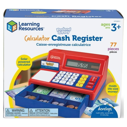 Learning Resources Pretend & Play Calculator Cash Register with Canadian Currency,  Ages 3 