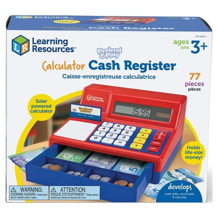 Learning Resources Pretend & Play Calculator Cash Register with Canadian Currency, Ages 3+