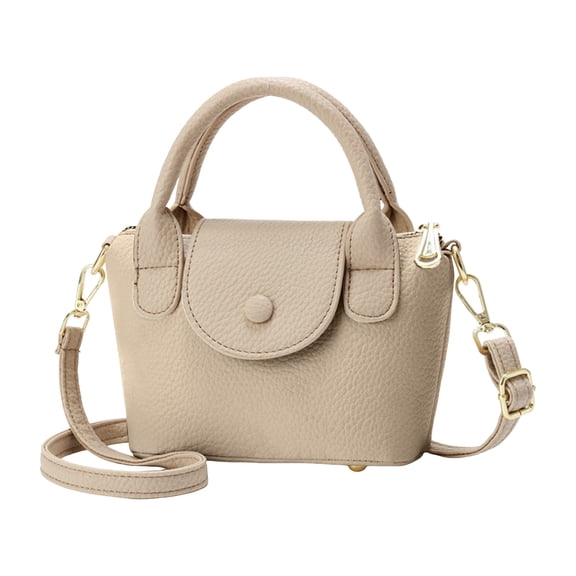 LONGshukeji Womens Mini Flap Top Handle Bag Two Tone Pebbled Leather Look Crossbody Purse for Daily Use