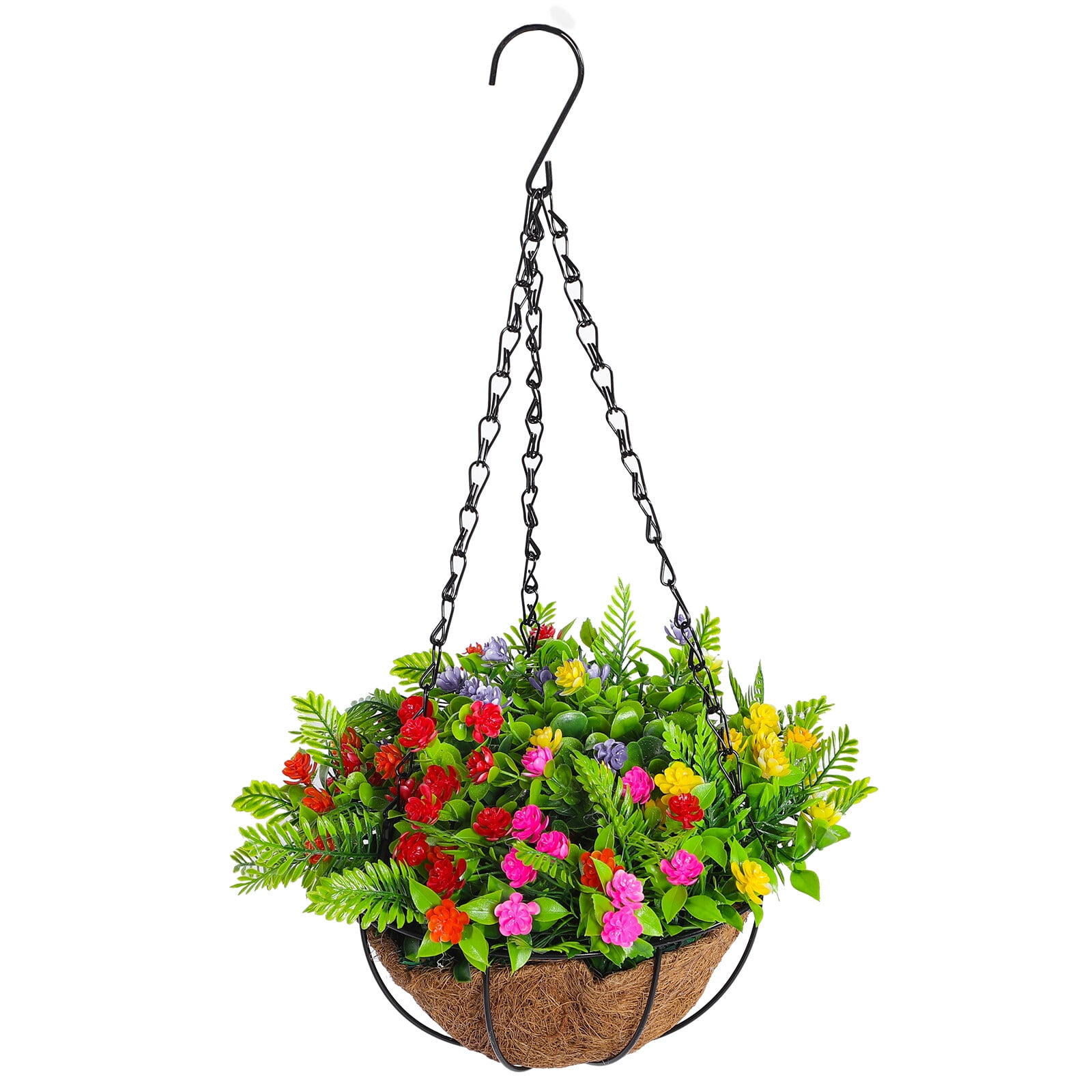 NUOLUX Artificial Hanging Basket With Flower Outdoor Hanging Basket