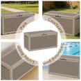 thumbnail image 3 of MINDYES 120 Gallon Resin Deck Box, Wicker Outdoor Storage Box for Garden Tools & Patio Cushions, Beige, 3 of 7