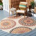 thumbnail image 2 of SAFAVIEH Veranda Axum Geometric Indoor/Outdoor Runner Rug, Creme/Red, 2'3" x 8', 2 of 10