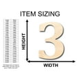 thumbnail image 2 of Unfinished Wood Cambria Number 3 Shape - Craft - up to 46" DIY 42" / 3/4", 2 of 3